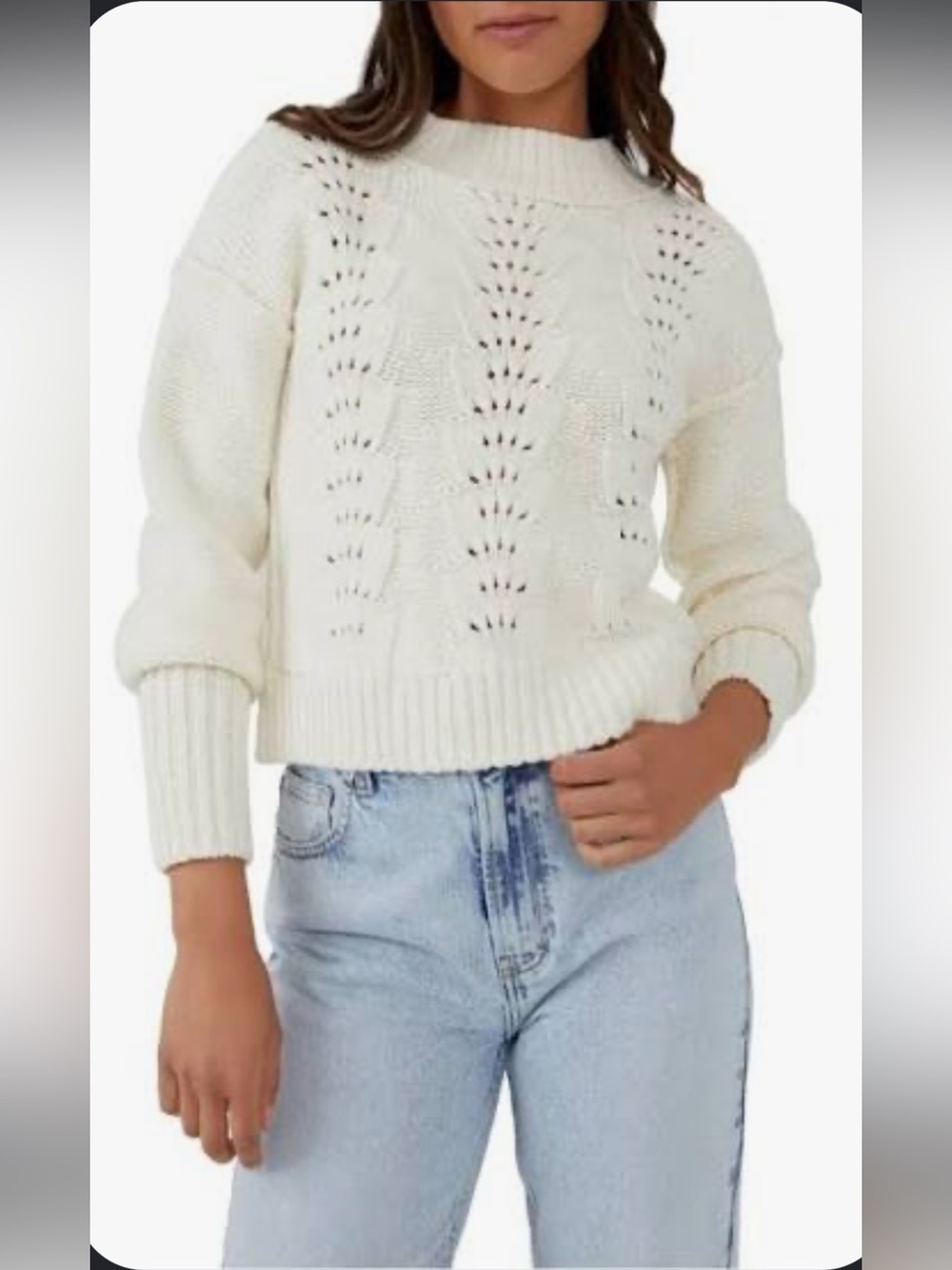 Small Free People Bell Song Cotton Blend Sweater